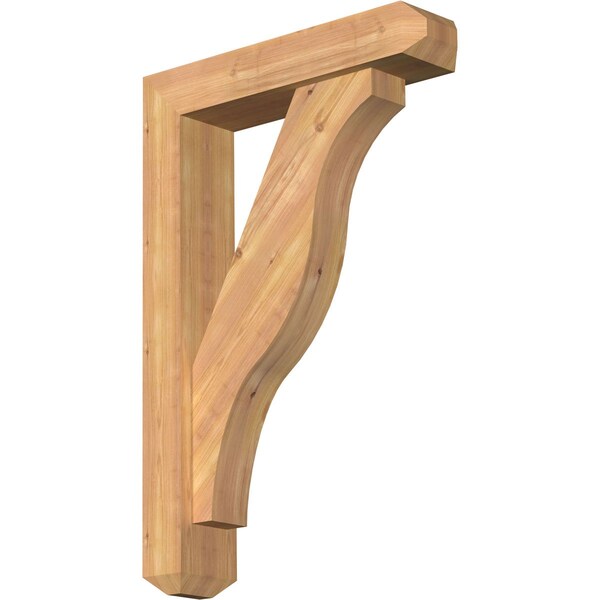 Ekena Millwork Funston Craftsman Smooth Bracket w/ Offset Brace, Western Red Cedar, 5 1/2"W x 24"D x 36"H BKT0604X24X36FST04SWR - main